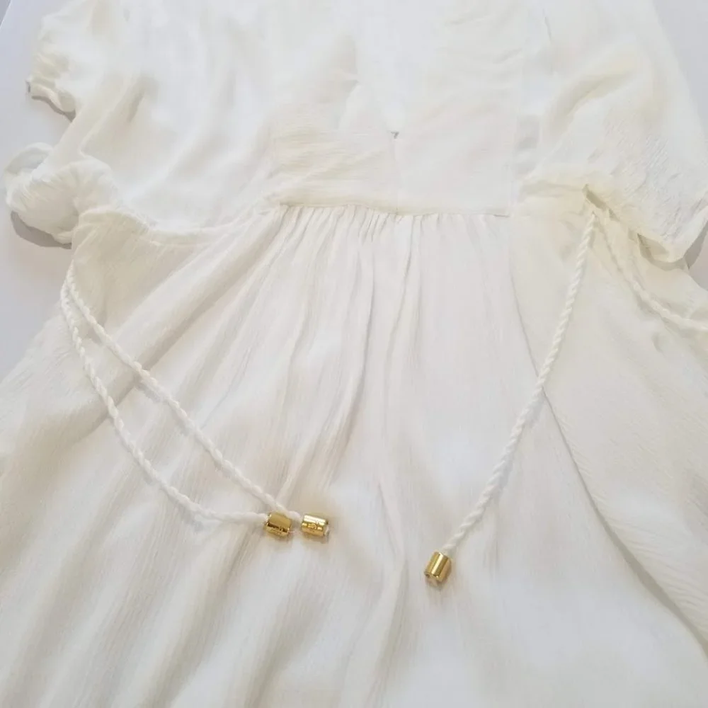 Lauren Ralph Lauren Crinkle Rayon Coverup Tunic White